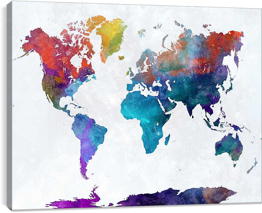 Постер и плакат - Карта мира, чернильная