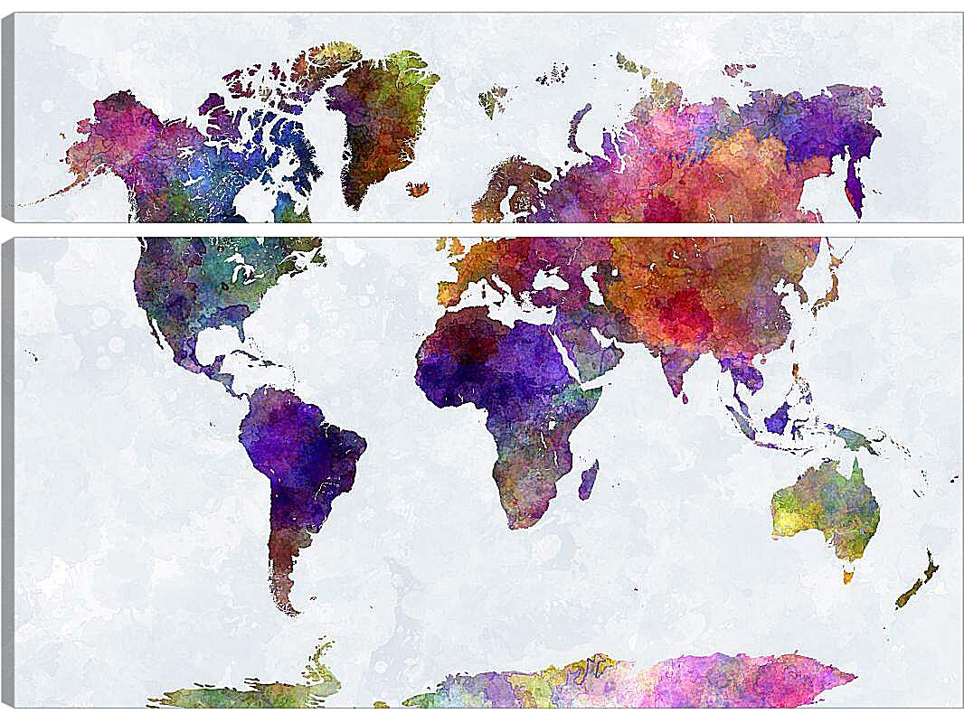 Модульная картина - Чернильная карта мира