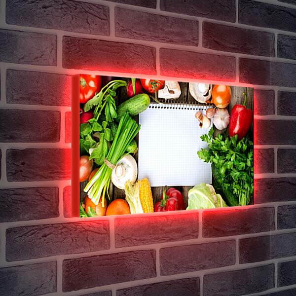 Лайтбокс световая панель - Кукуруза, грибы, зелень и овощи