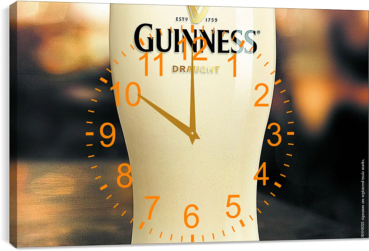Часы картина - Бокал Guinness