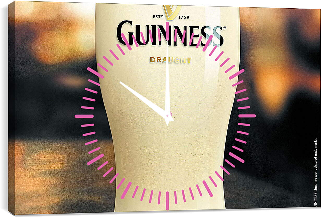 Часы картина - Бокал Guinness