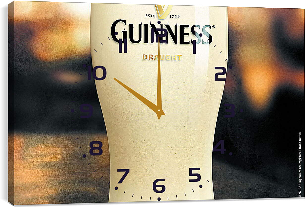 Часы картина - Бокал Guinness