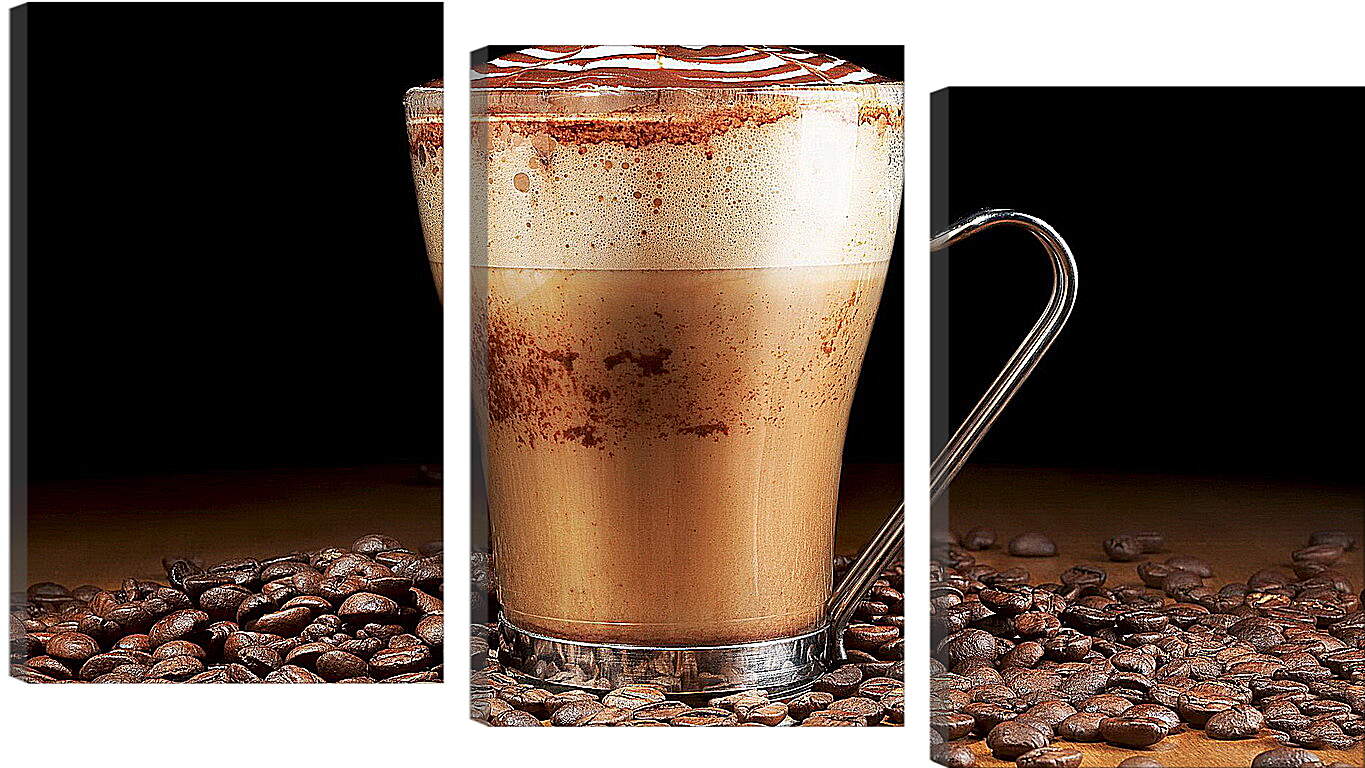 Модульная картина - Чашка на зернах кофе
