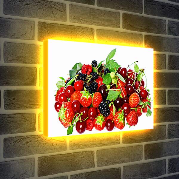 Лайтбокс световая панель - Ежевика, вишня, клубника и малина