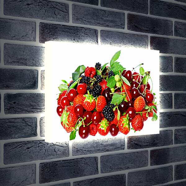 Лайтбокс световая панель - Ежевика, вишня, клубника и малина