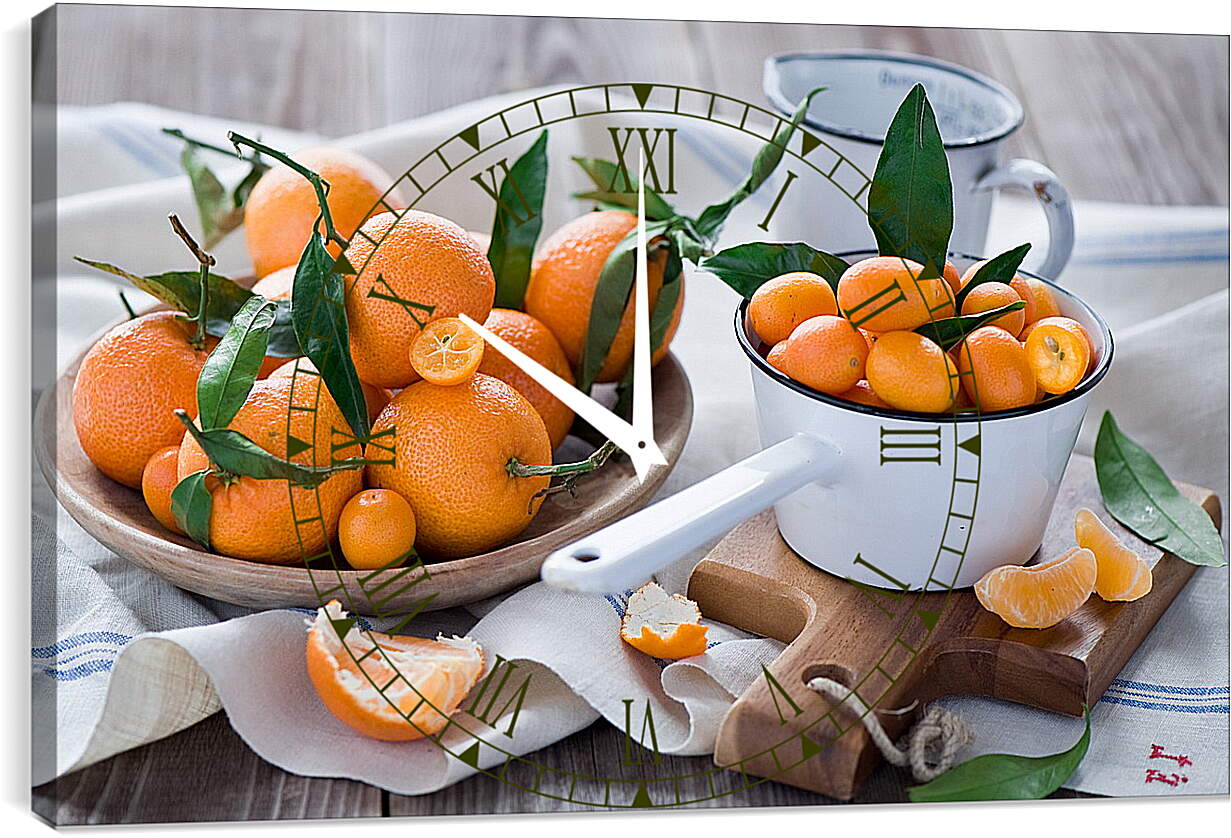 Часы картина - Целые апельсины и дольки
