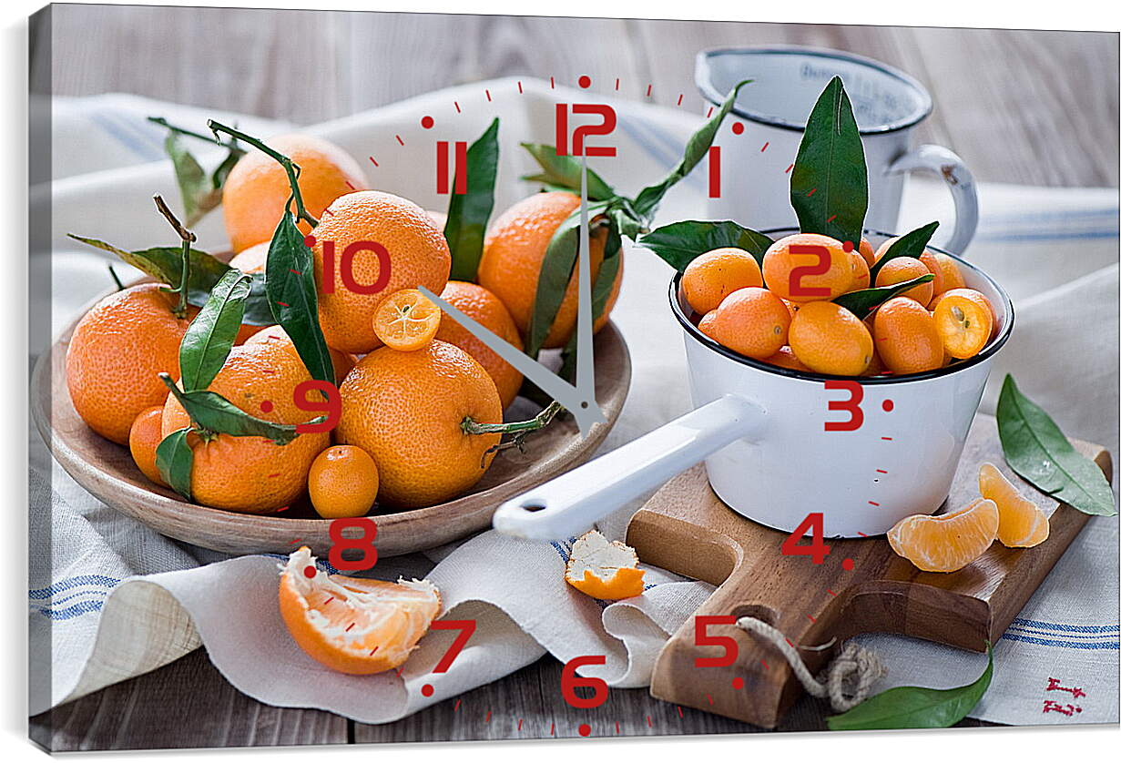 Часы картина - Целые апельсины и дольки