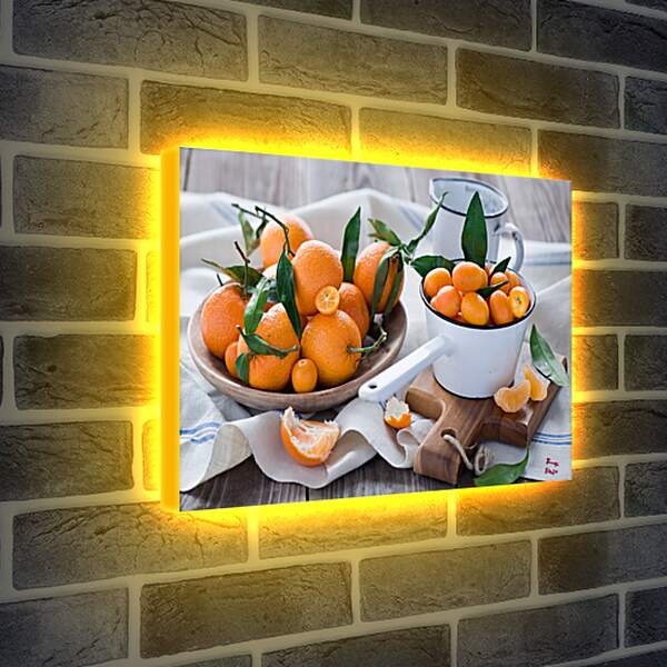 Лайтбокс световая панель - Целые апельсины и дольки