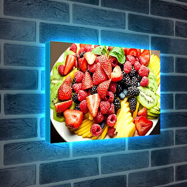 Лайтбокс световая панель - Большая тарелка ягод и фруктов