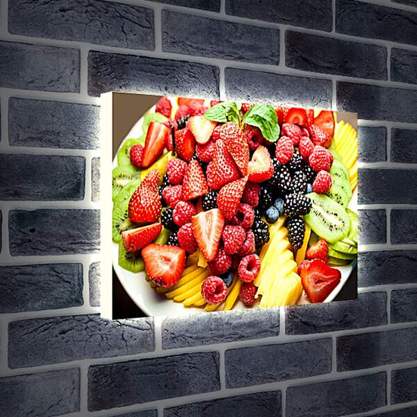 Лайтбокс световая панель - Большая тарелка ягод и фруктов