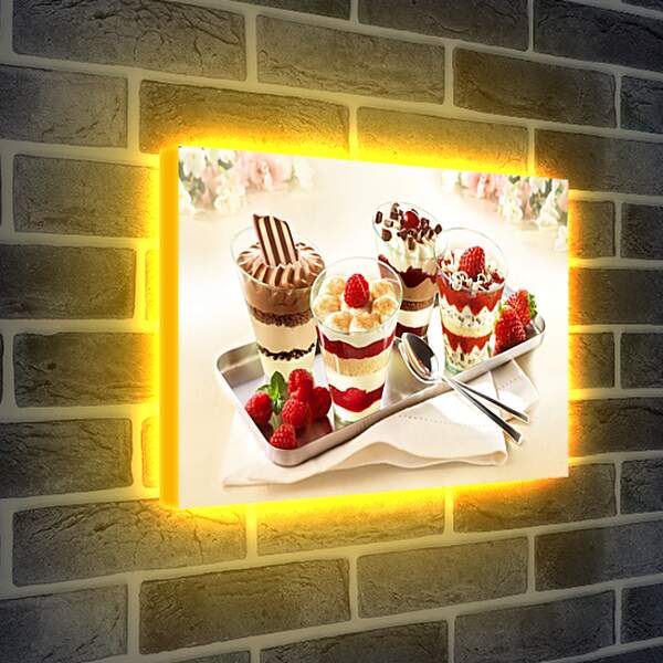 Лайтбокс световая панель - Вкуснейшие десерты на подносе