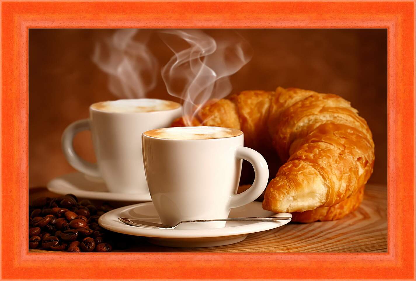 Доброго продуктивного утра. С добрым утром. Открытки с добрым утром. Кофе с булочкой. Чашка кофе с круассаном.