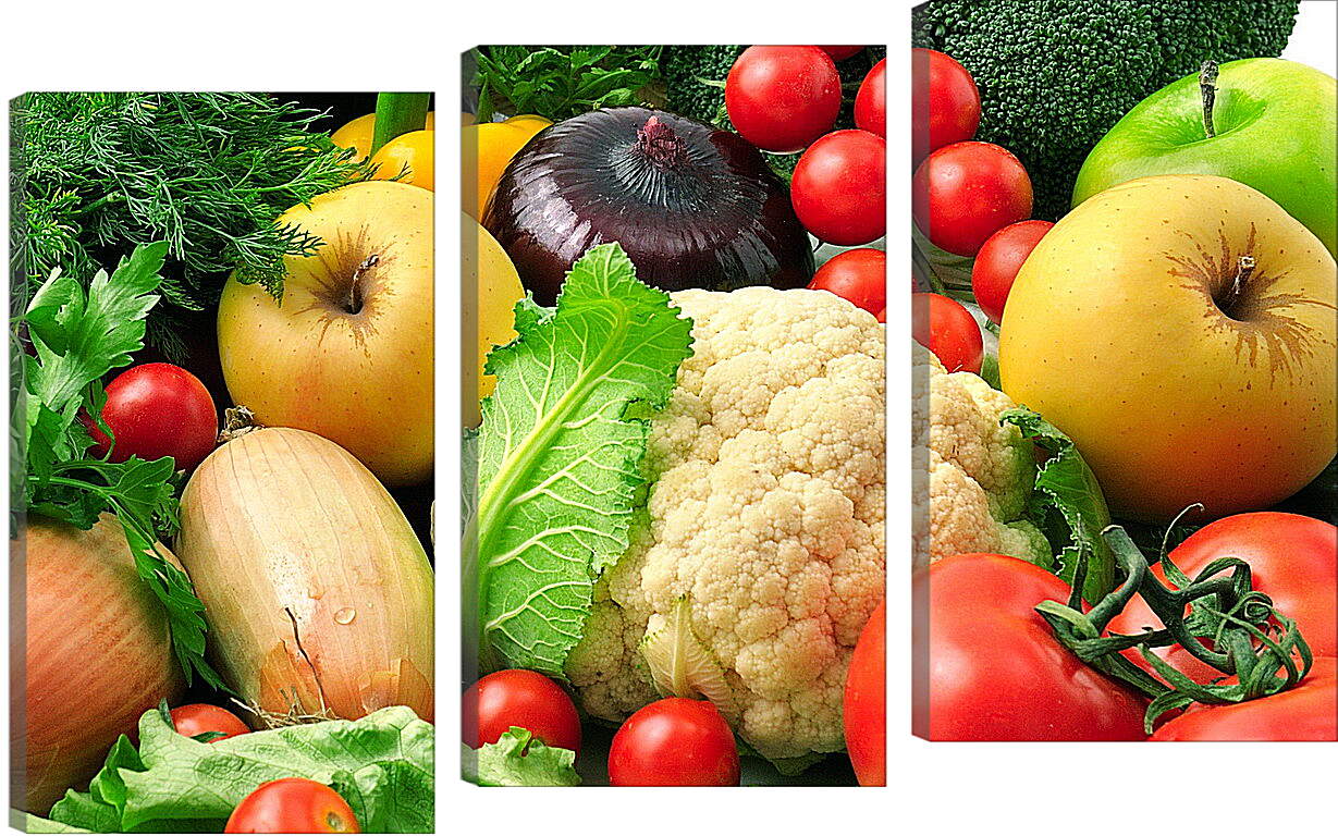 Модульная картина - Зелень, овощи и фрукты