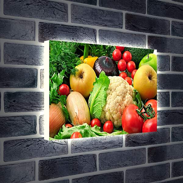 Лайтбокс световая панель - Зелень, овощи и фрукты