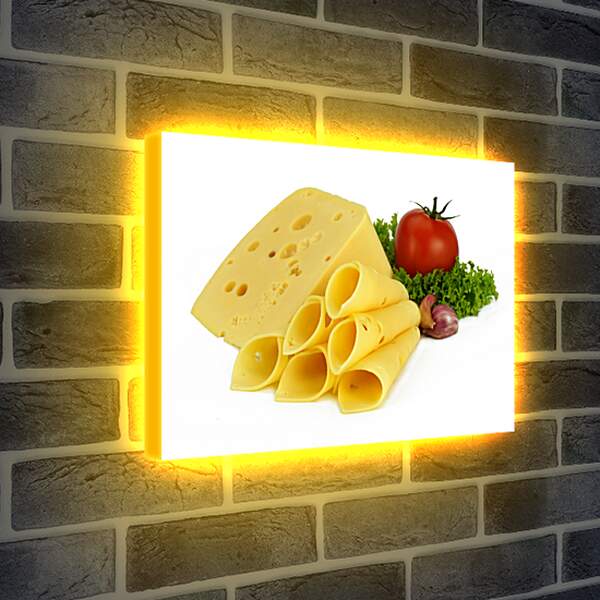 Лайтбокс световая панель - Вкуснейший сыр и спелый помидор