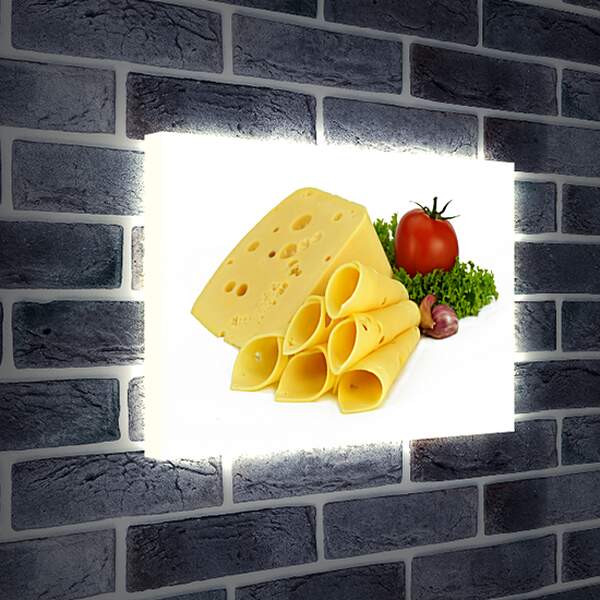 Лайтбокс световая панель - Вкуснейший сыр и спелый помидор