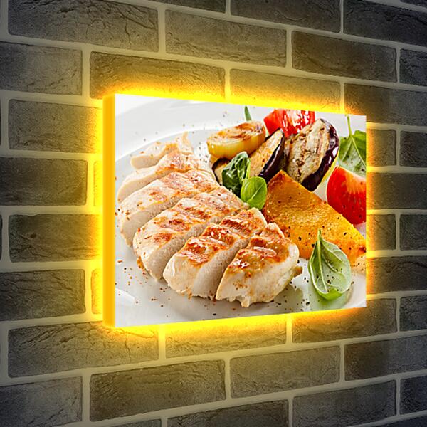 Лайтбокс световая панель - Вкусненькая еда на тарелочке
