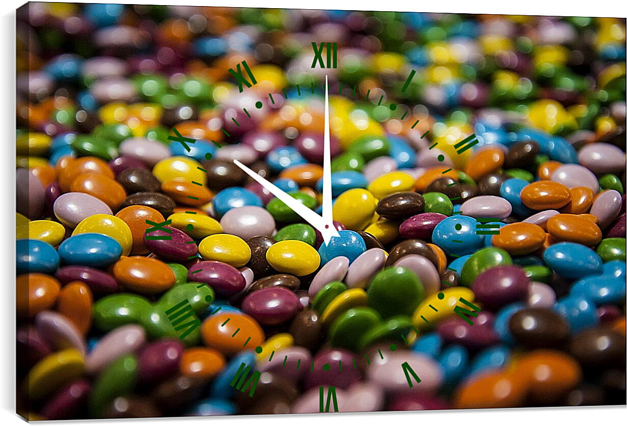 Часы картина - Разноцветные конфетки