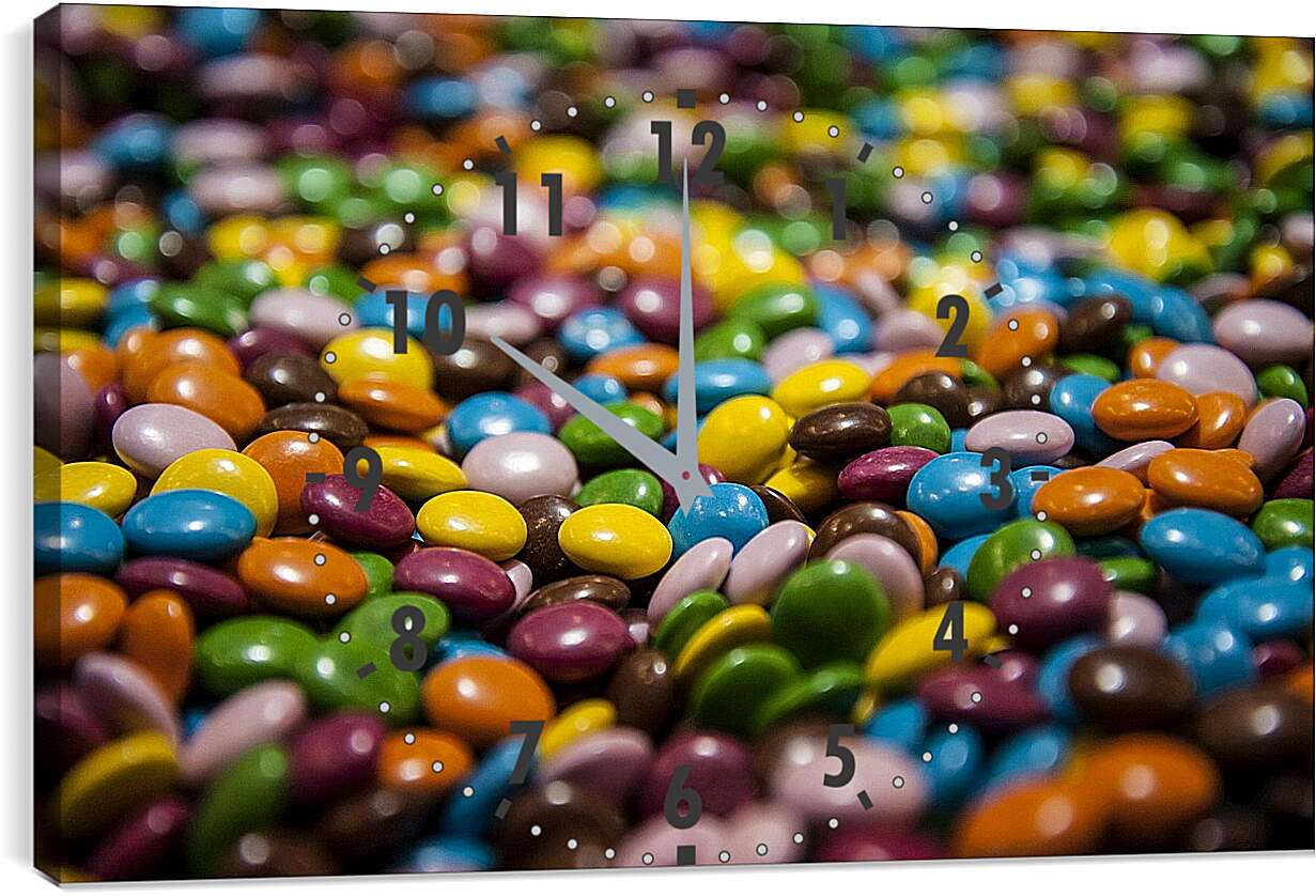 Часы картина - Разноцветные конфетки