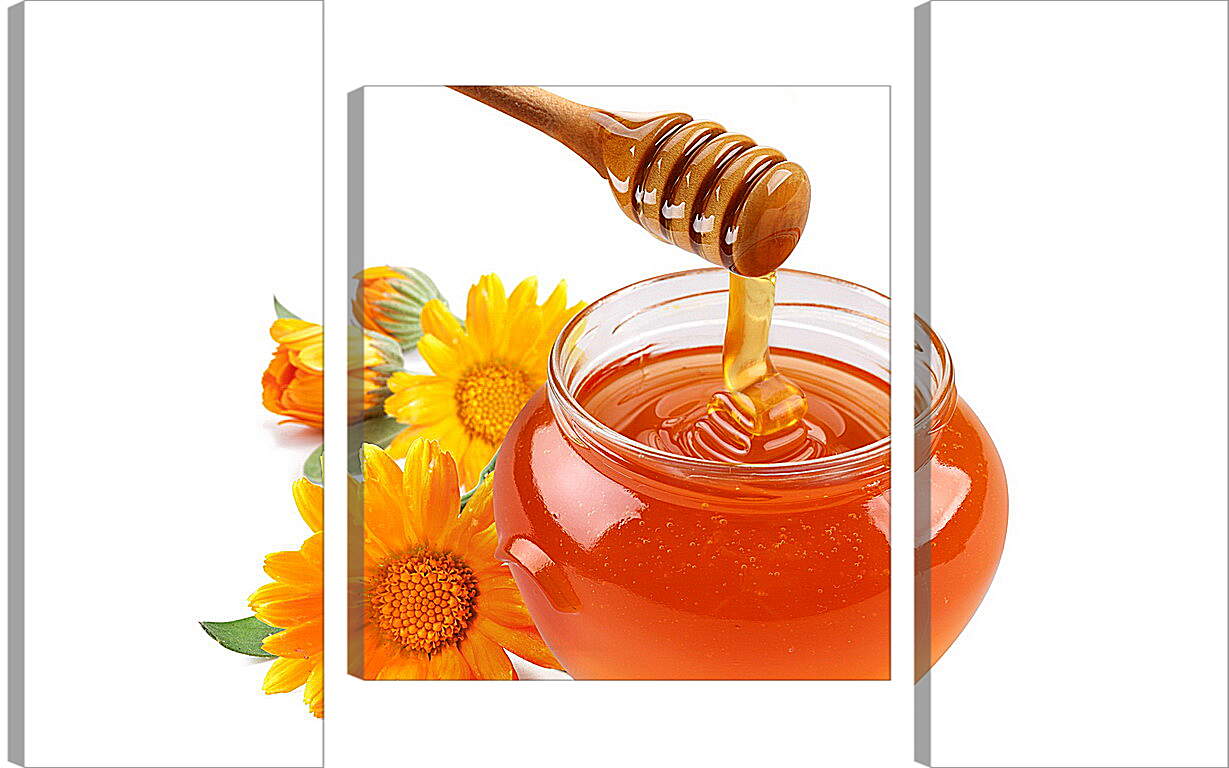 Модульная картина - Веретено и баночка мёда