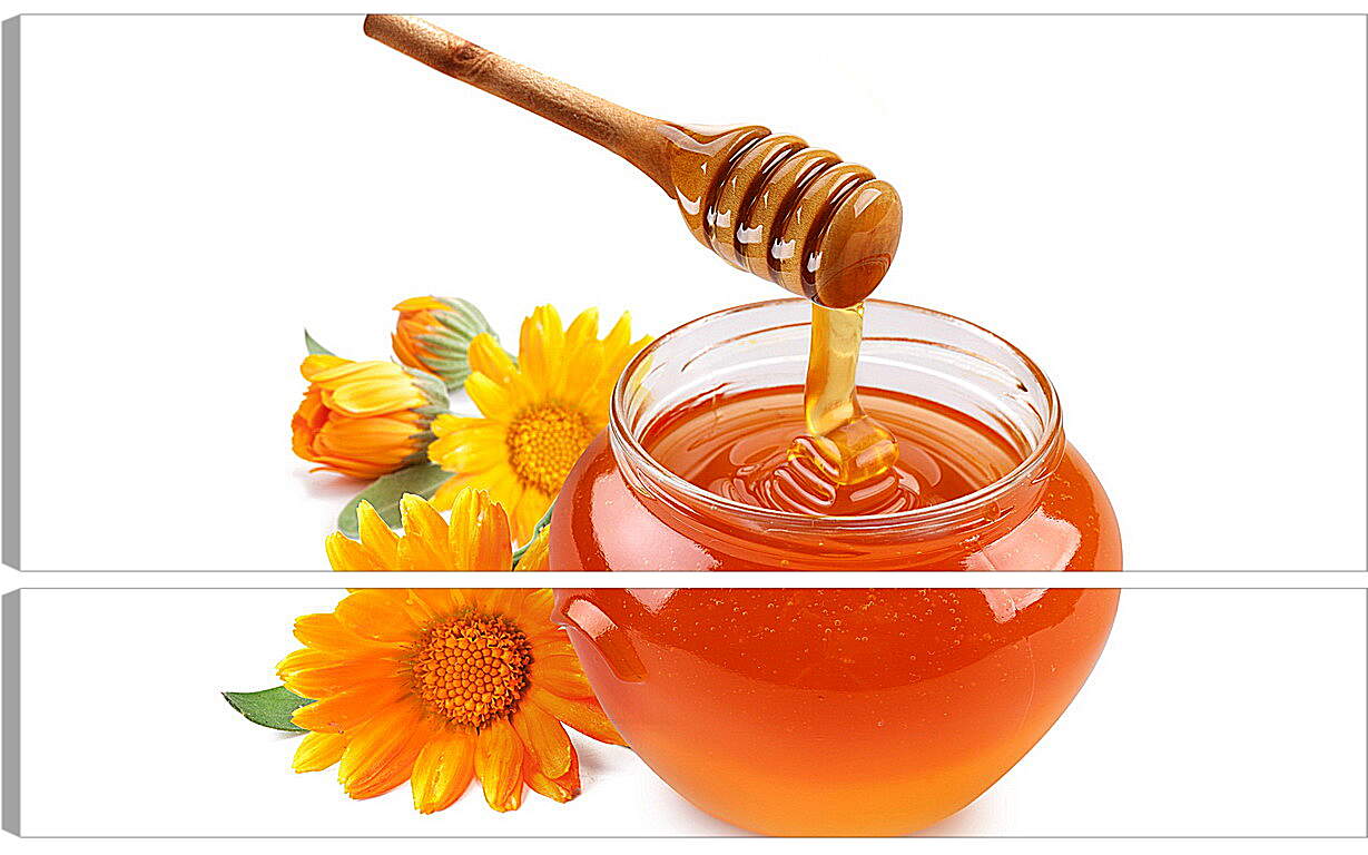 Модульная картина - Веретено и баночка мёда
