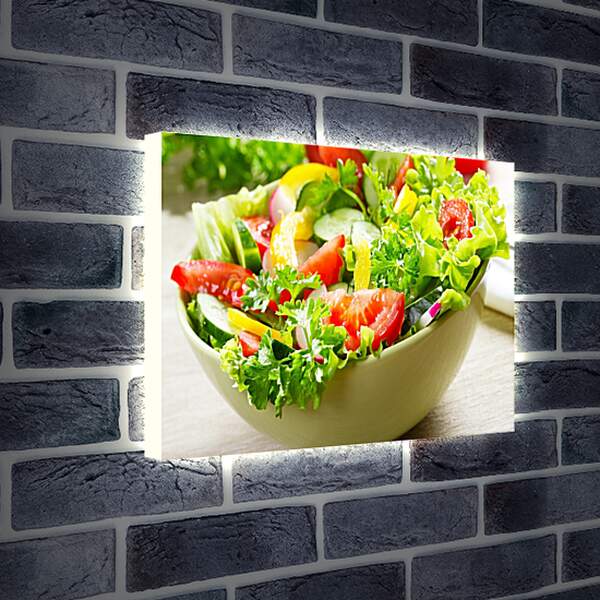 Лайтбокс световая панель - Салат с огурцами и помидорами