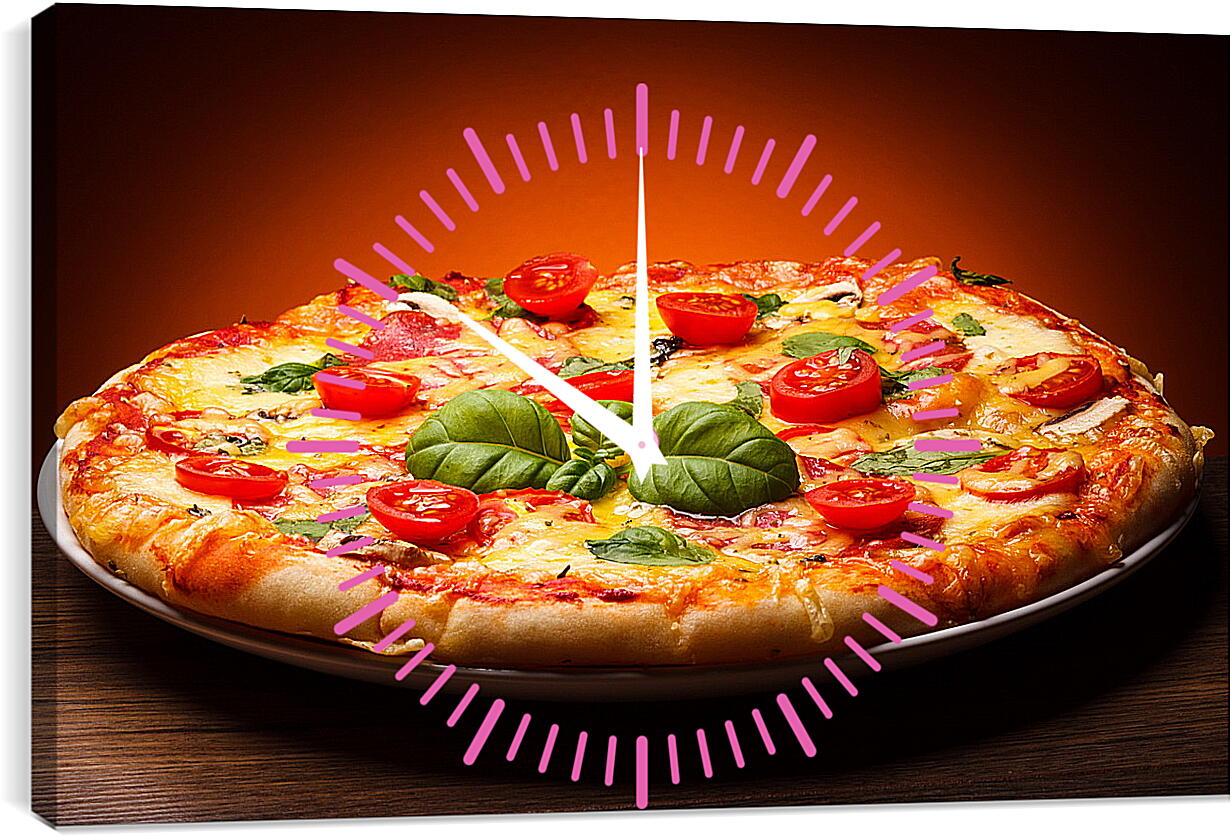 Часы картина - Тёплая и вкусная пицца