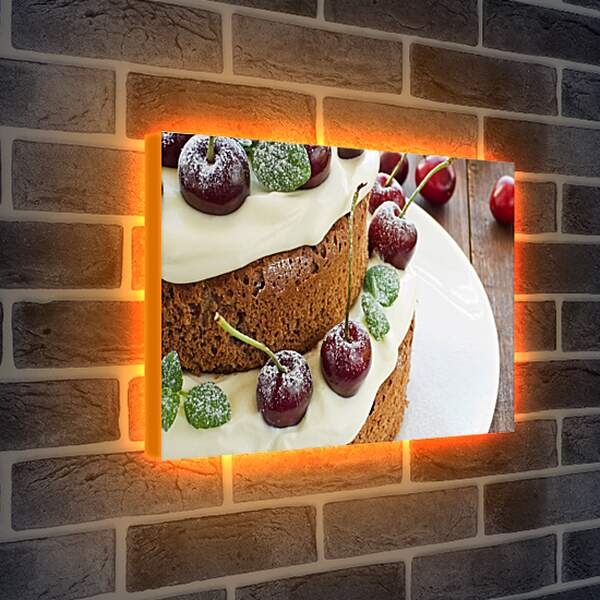 Лайтбокс световая панель - Торт с вишней