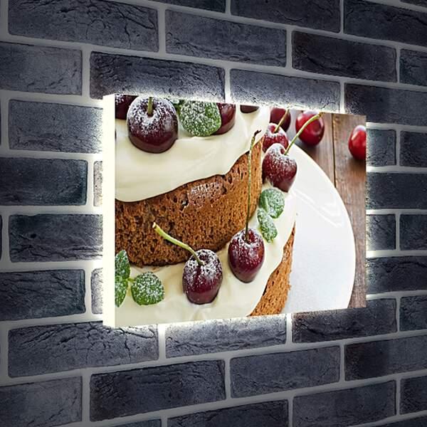 Лайтбокс световая панель - Торт с вишней