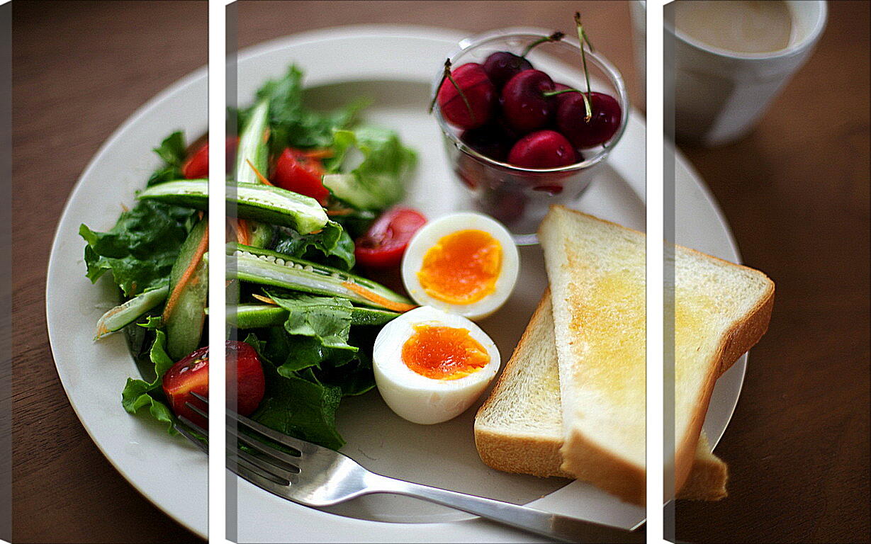 Модульная картина - Вкусный завтрак с варёными яйцами