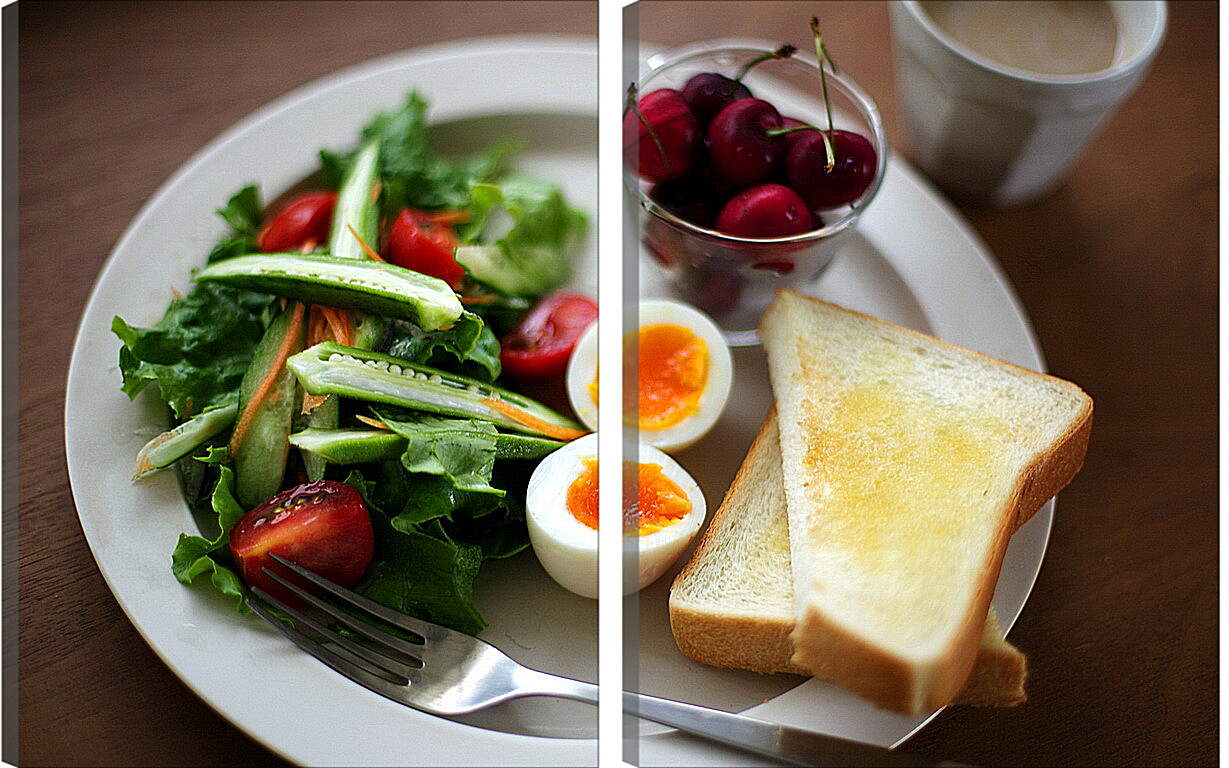 Модульная картина - Вкусный завтрак с варёными яйцами