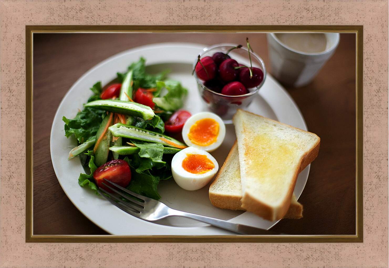Картина в раме - Вкусный завтрак с варёными яйцами