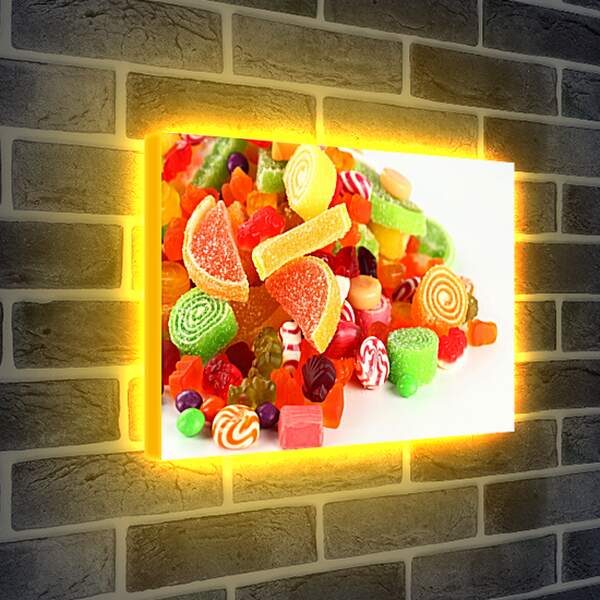 Лайтбокс световая панель - Мармелад разных вкусов и цветов