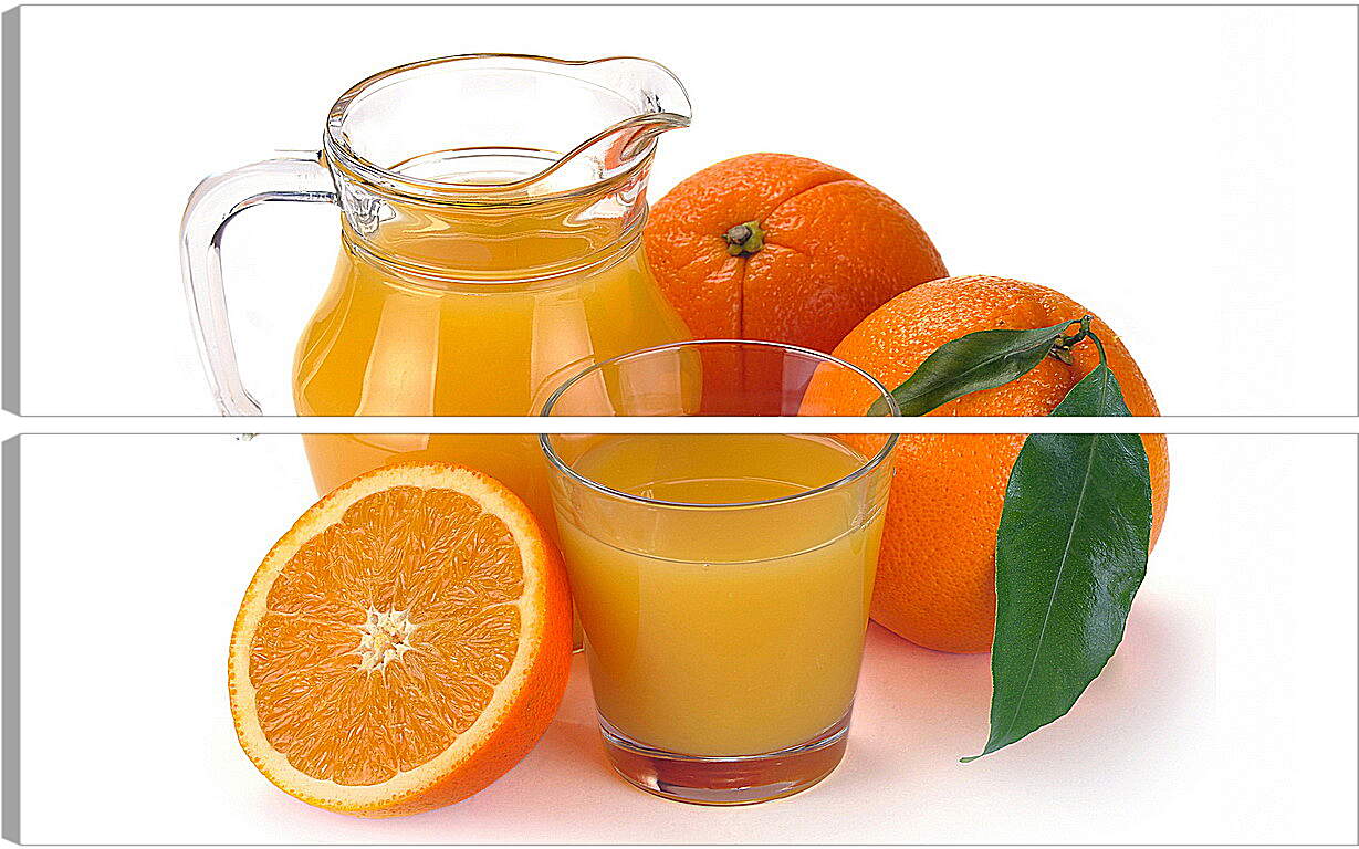 Модульная картина - Кувшин и стакан апельсинового сока