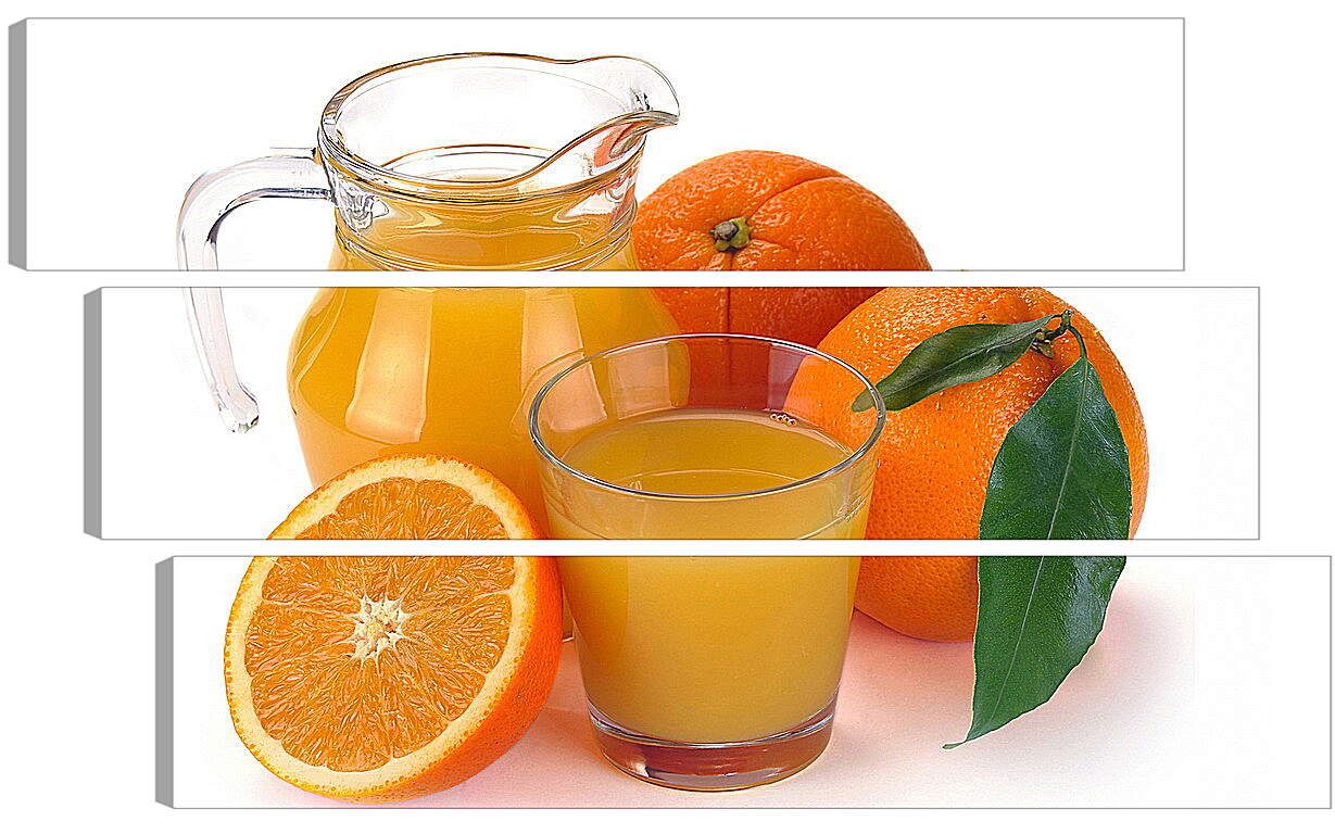 Модульная картина - Кувшин и стакан апельсинового сока