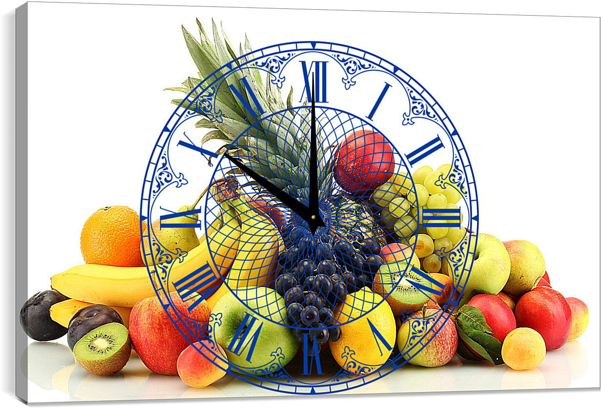 Часы картина - Ананас и другие фрукты