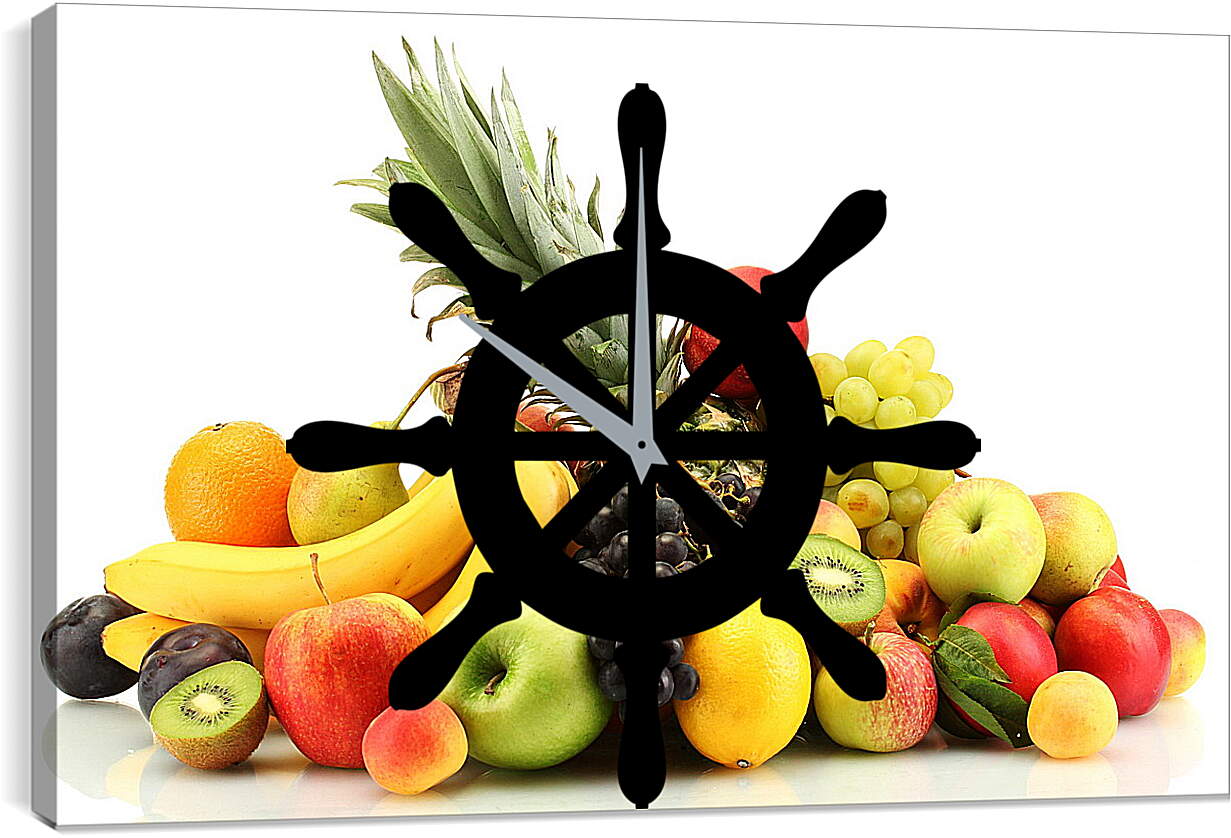 Часы картина - Ананас и другие фрукты