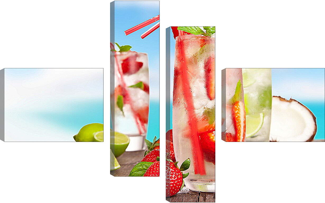 Модульная картина - Три разных коктейля