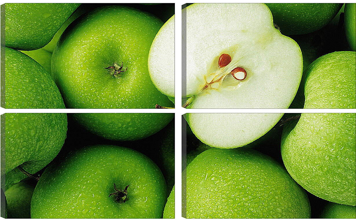Модульная картина - Половина яблока и несколько целых