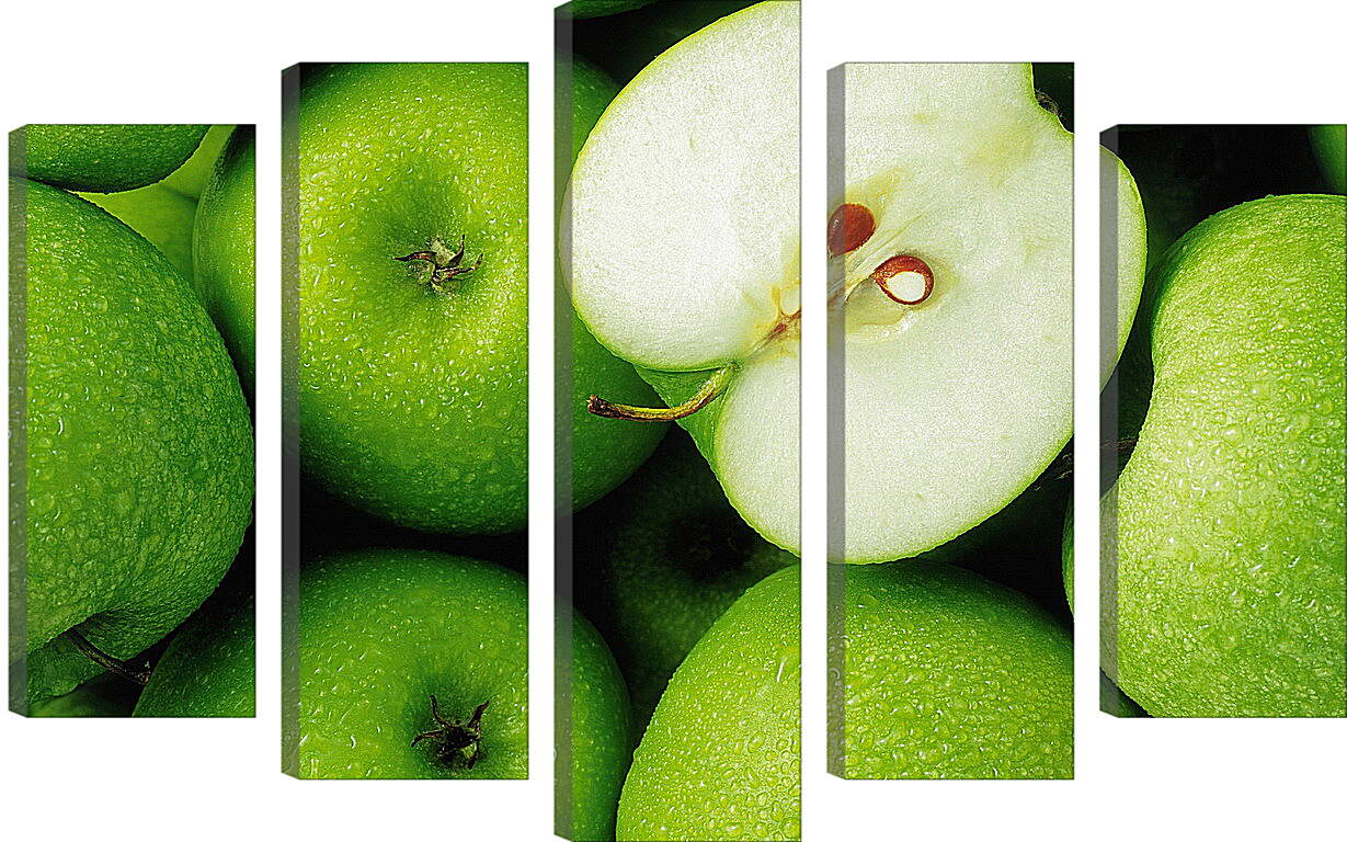 Модульная картина - Половина яблока и несколько целых