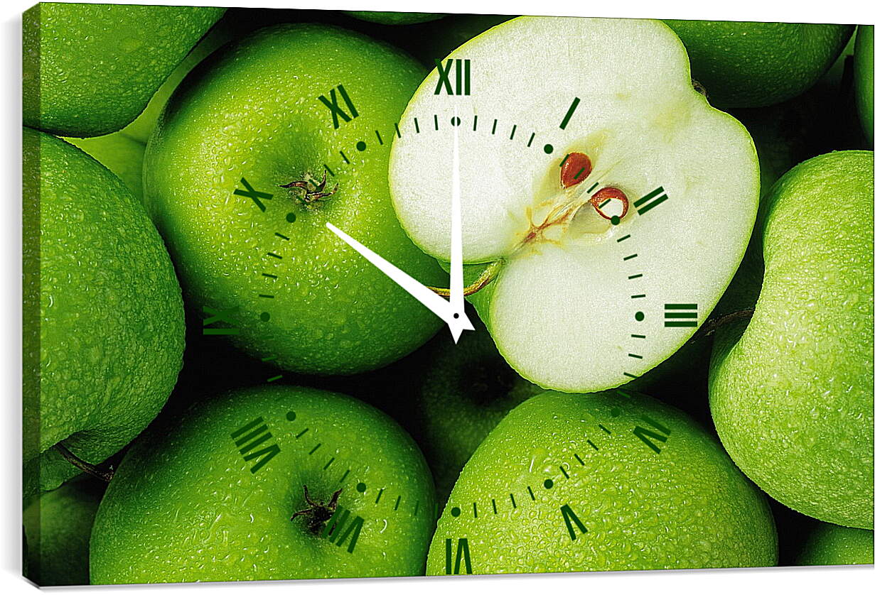 Часы картина - Половина яблока и несколько целых