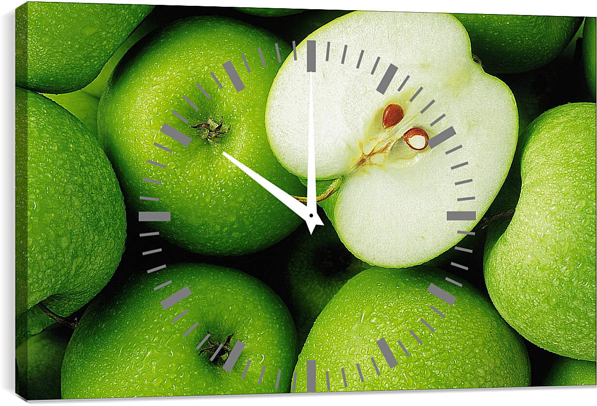 Часы картина - Половина яблока и несколько целых