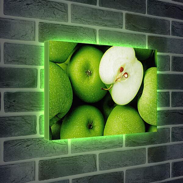 Лайтбокс световая панель - Половина яблока и несколько целых