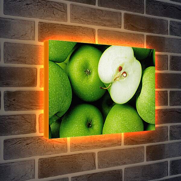 Лайтбокс световая панель - Половина яблока и несколько целых