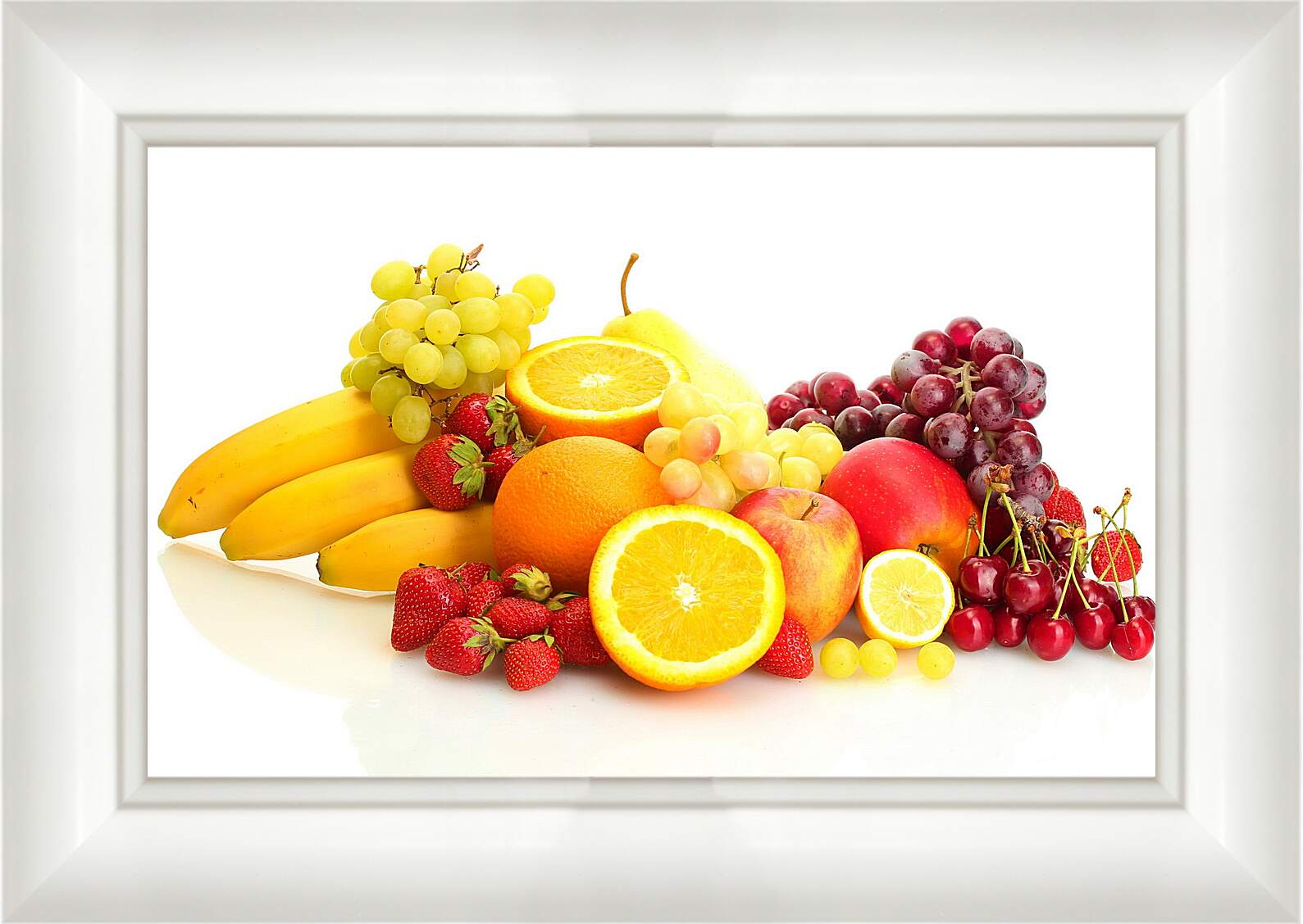 Картина в раме - Бананы, клубника и другие ягоды и фрукты