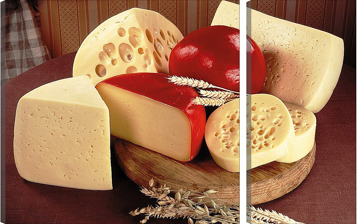 Модульная картина - Сыр различной формы