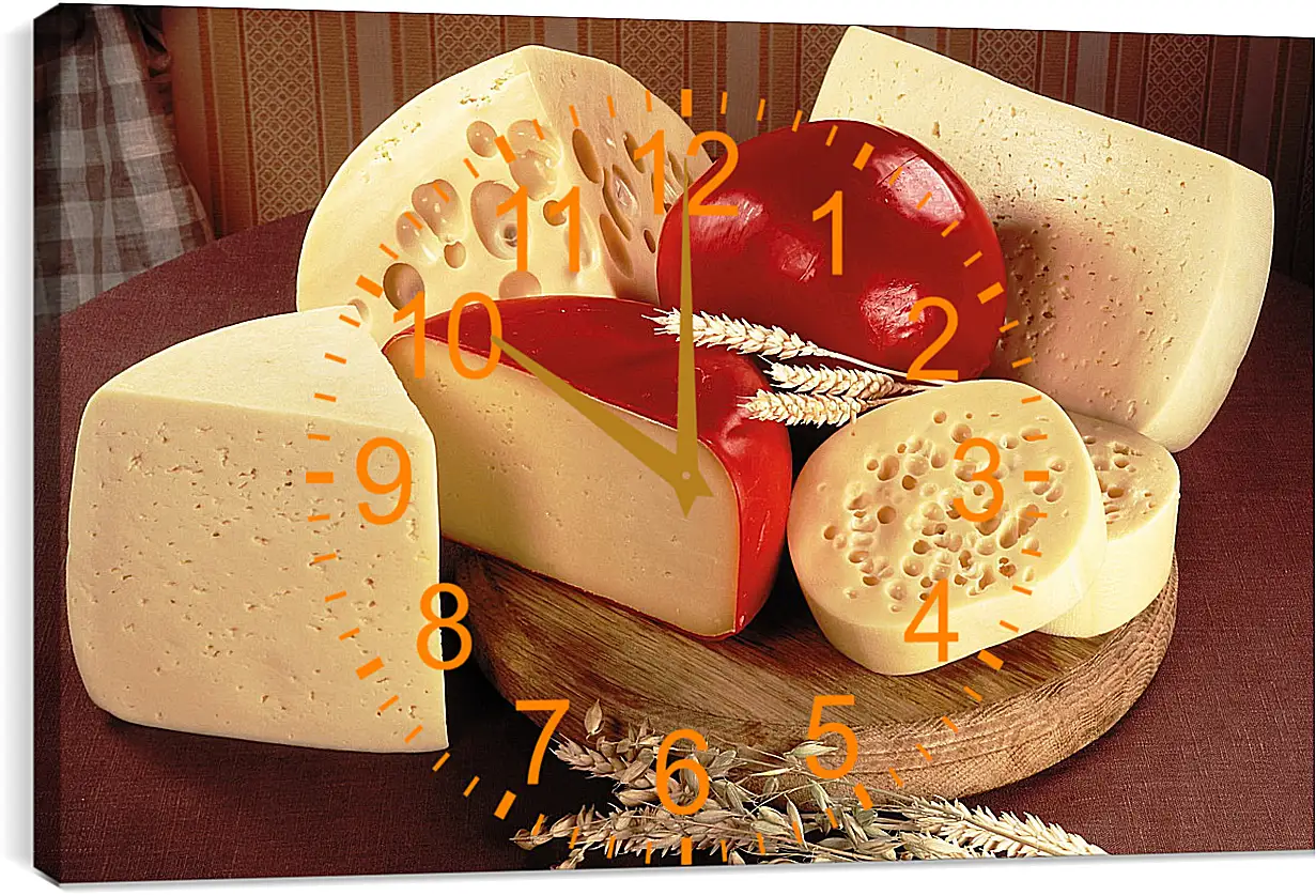 Часы картина - Сыр различной формы