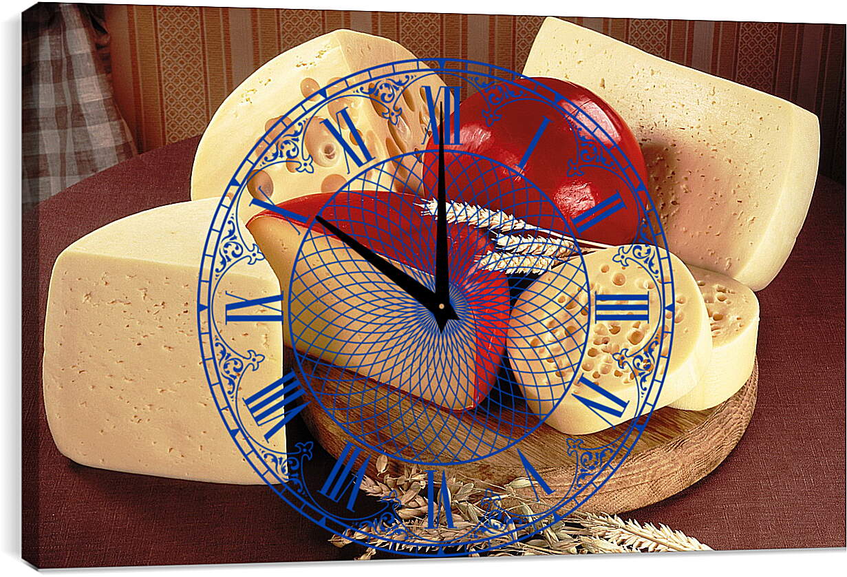 Часы картина - Сыр различной формы