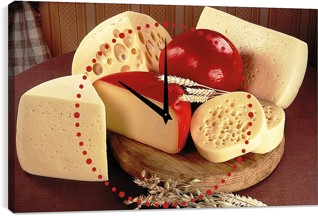 Часы картина - Сыр различной формы