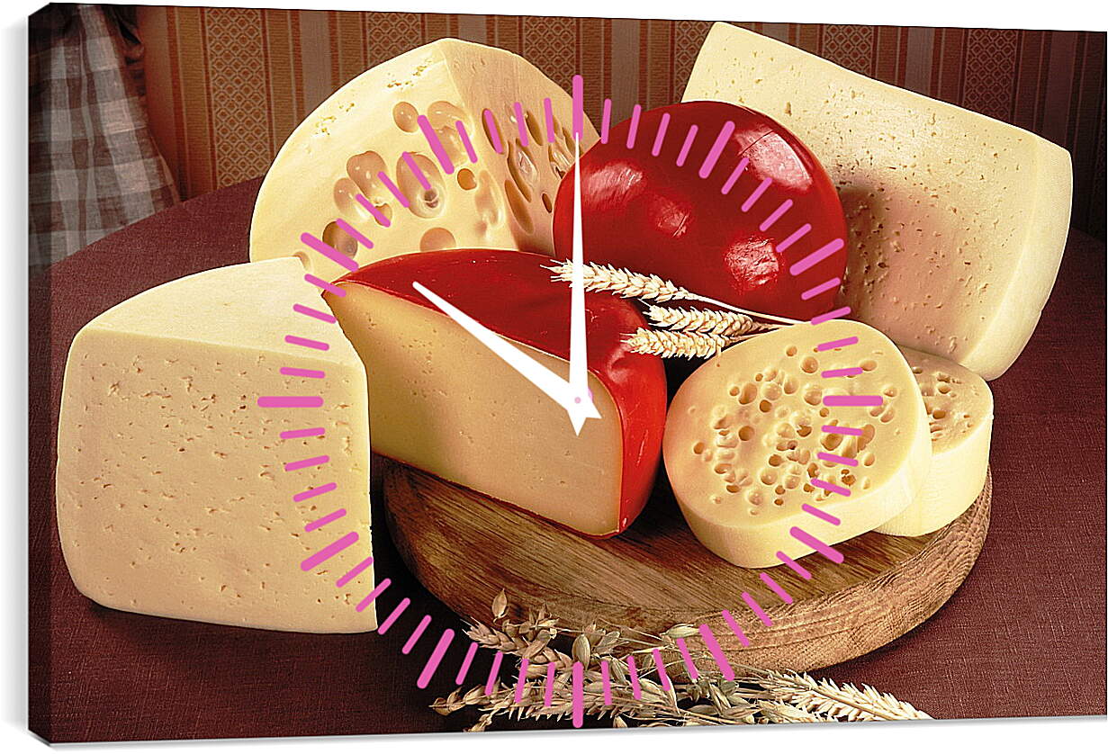 Часы картина - Сыр различной формы
